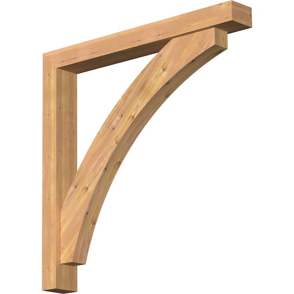 Ekena Millwork Thorton Block Smooth Bracket w/ Offset Brace, Western Red Cedar, 5 1/2"W x 44"D x 44"H BKT0604X44X44THR05SWR - main